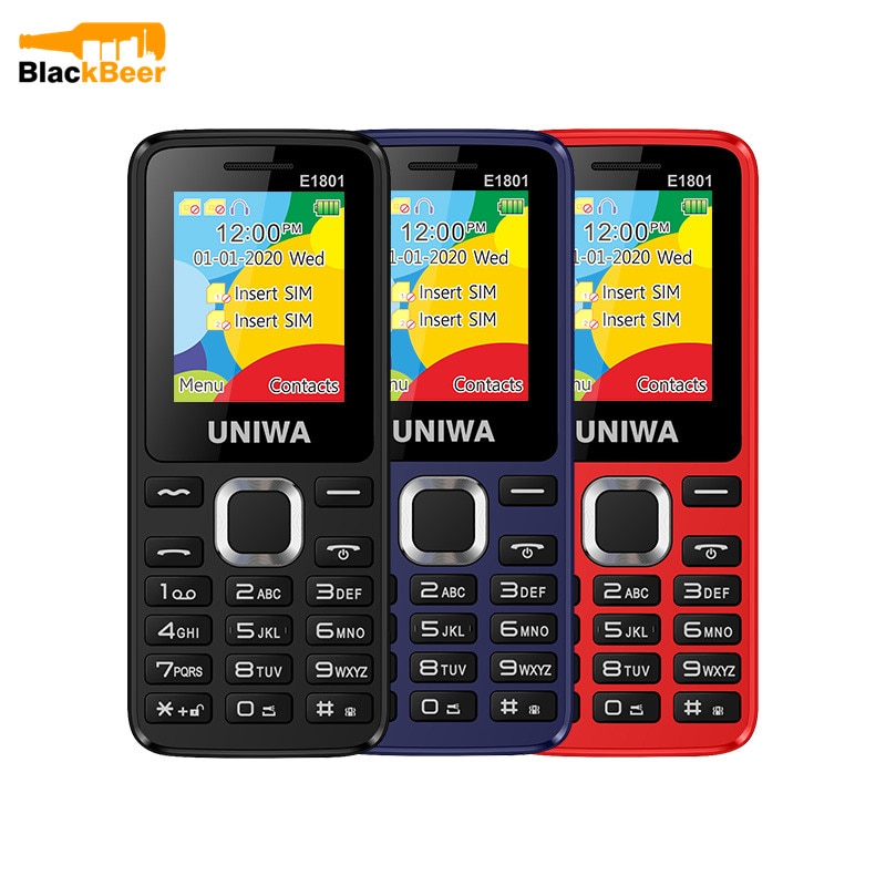 UNIWA E1801 2G GSM 1.77 Inch Feature Phone 800mAh Cellphone Wireless FM Radio Telephone Dual SIM Dual Standby for Elder Man