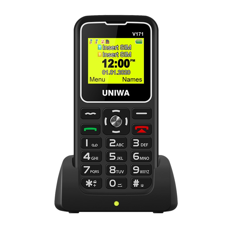 Original UNIWA V171 Cellphone 2G GSM MT6261D Dual SIM 1000mAh Phones 1.77'' 0.08MP Camera LED Flashlight MP3 Student