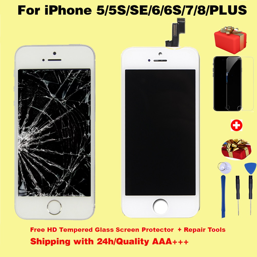 LCD Display For iPhone 4 5 6 7 8 6S Plus Touch Screen Replacement For iPhone LCD Display No Dead Pixel Grade AAA+++