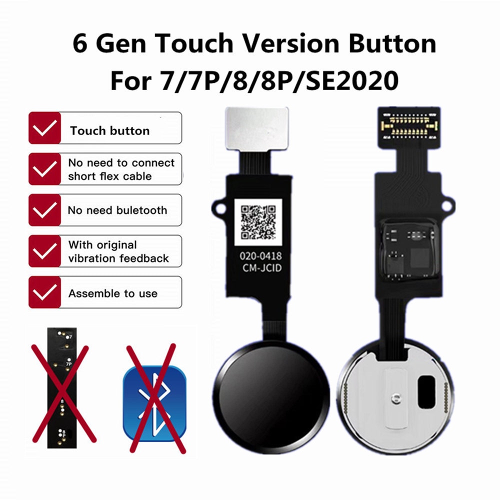 2020 New JC 6 Generation Home Button Flex For iPhone 7 8 Plus SE Universal Back Return Function Solution No Bluetooth Short Flex