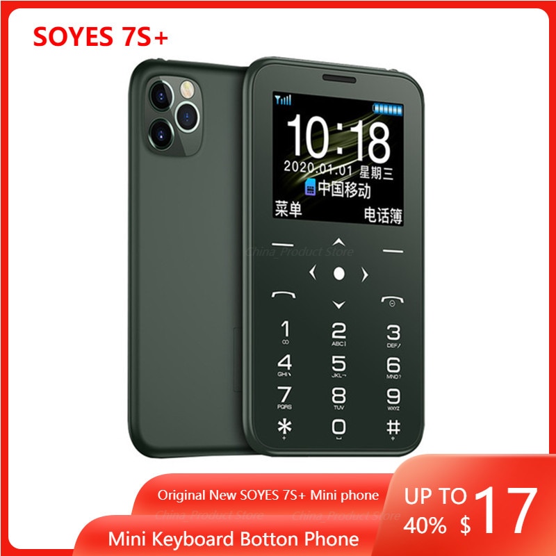 Original New SOYES 7S+ Mini Card GSM Cellphone 2G 850/900/1800/1900 Smallst Backup Pocket Portable Cheapest Mobile Phone