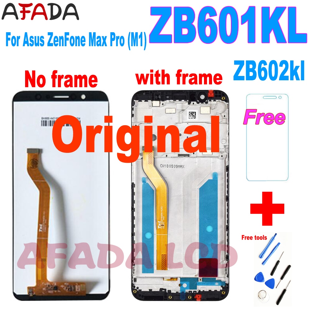 5.99" Replacement For Asus ZenFone Max Pro (M1) ZB601KL ZB602KL LCD Display Touch Panel Glass Screen Digitizer Assembly+Frame