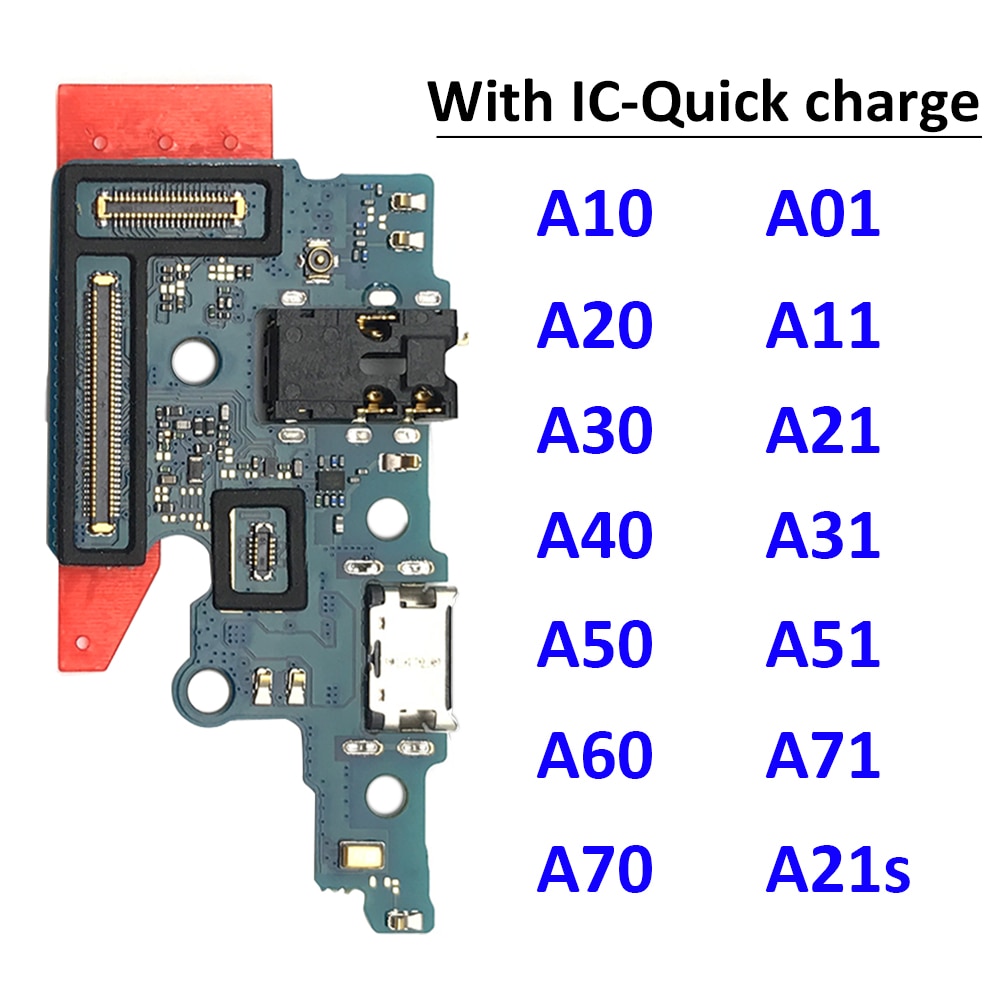 For Samsung A10 A20 A30 A40 A50 A70 A01 A11 A21 A31 A51 A71 A21s USB Charge Port Jack Dock Connector Charging Board Flex Cable