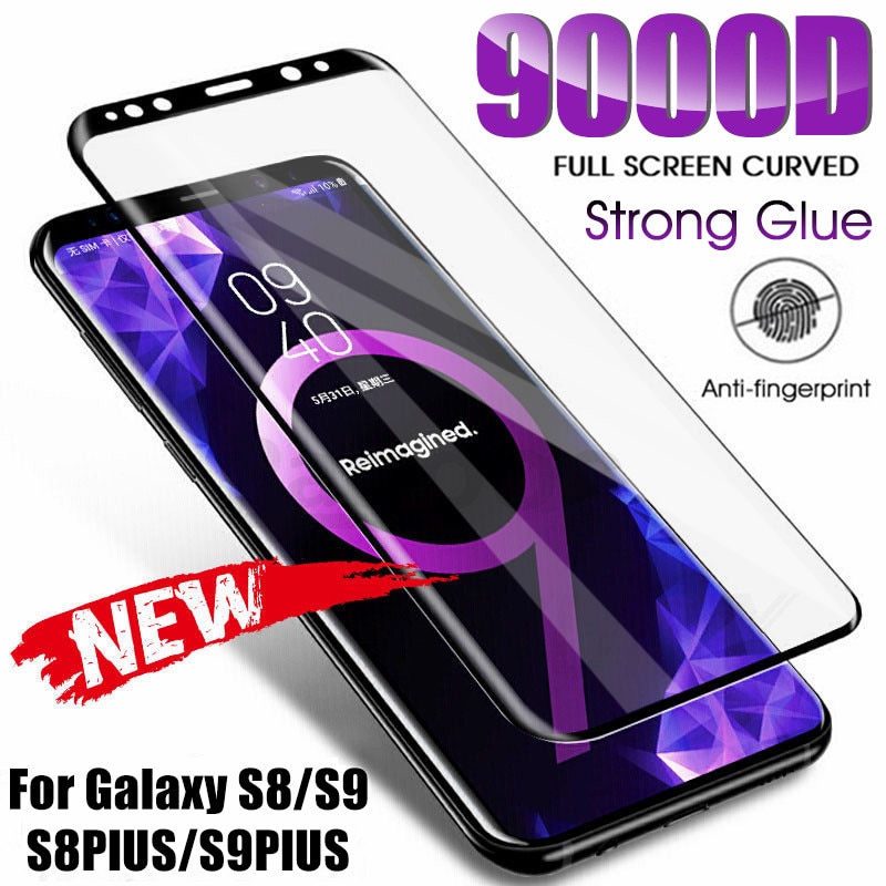 9000D Full Curved Tempered Glass For Samsung Galaxy S8 S9 Plus Note 9 8 Screen Protector For Samsung S6 S7 Edge Protective Film