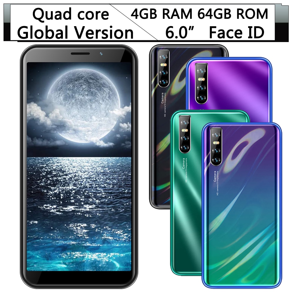 Note11 Face ID 6.0 inch 4G RAM 64G ROM unlocked 13mp Android Global smartphones MTK mobile phones quad core celulares 2SIM WIFI