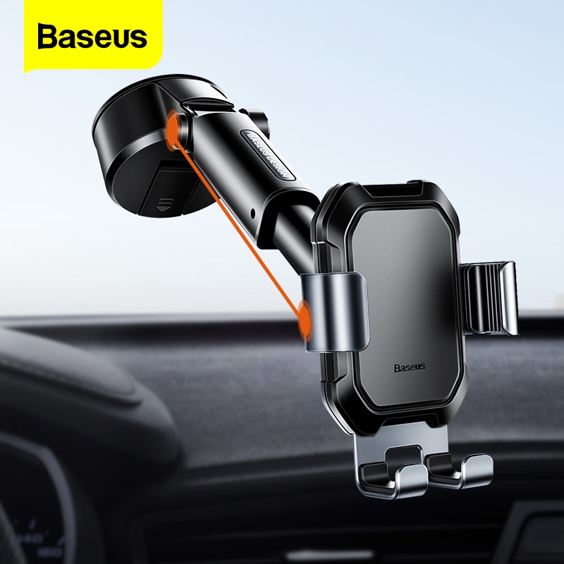 Baseus Gravity Car Phone Holder Suction Cup Adjustable Universal Holder Stand in Car GPS Mount For iPhone 12 11 Pro Max Xiaomi 9