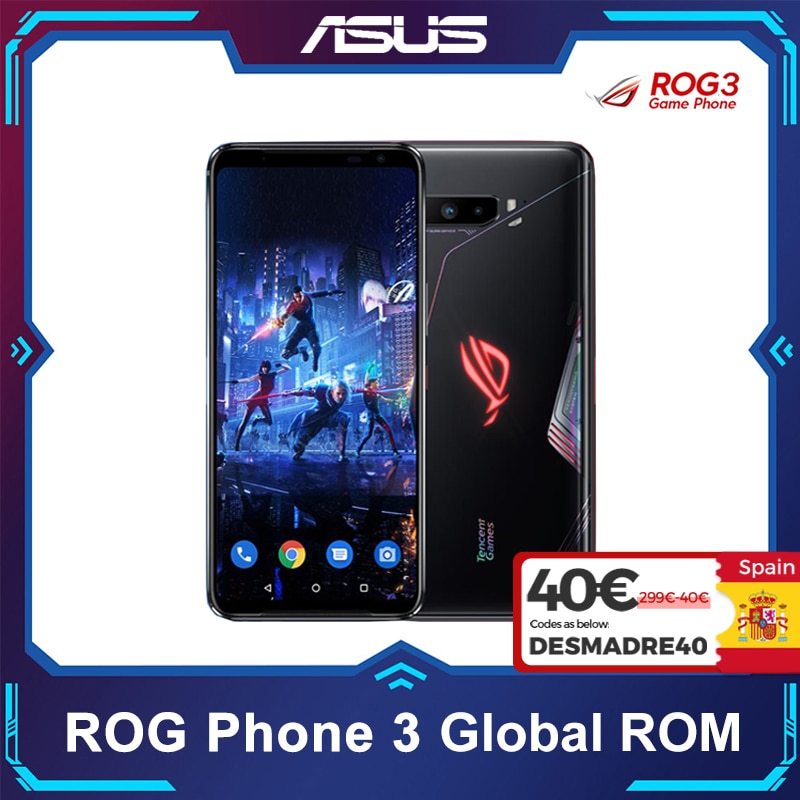 Global ROM ASUS ROG 3 Phone 5G Smartphone Snapdragon 865/865Plus 128GB 6000mAh NFC Android Q 144Hz FHD+ AMOLED Gaming Phone ROG3
