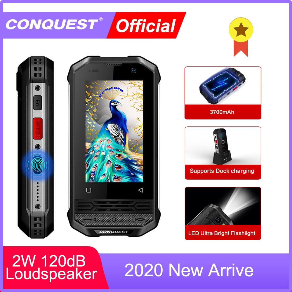 CONQUEST 2020 Rugged Smartphone F2 Luxury Mini IP68 Shockproof Waterproof Phone Android NFC Little F2 Mobile Cell Phone