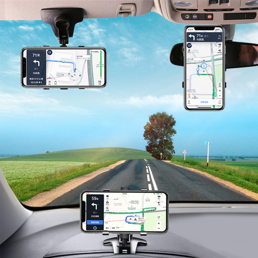 ANMONE Dashboard Car Phone Holder 360 Degree Mobile phone Stands Rearview Mirror Sun Visor In Car GPS Navigation Bracket