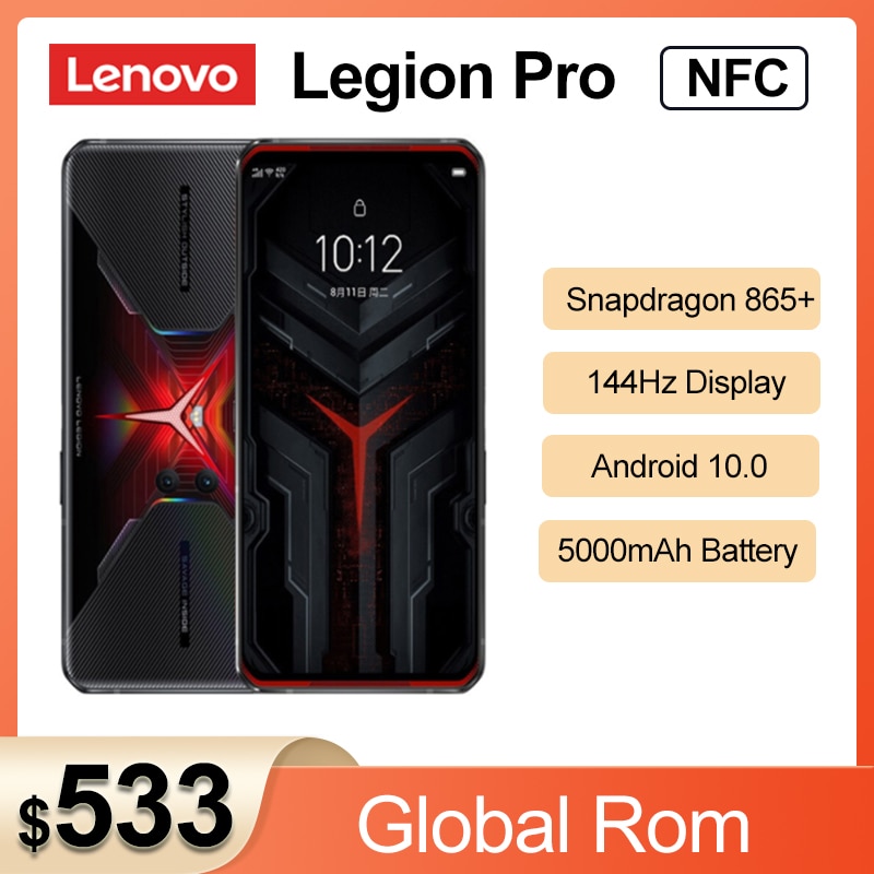 Lenovo Legion Pro 5G Gaming Phone Global Rom 16GB 512GB 6.65''144Hz Snapdragon865 Plus 5000mAh 90W Super Charge NFC Smartphone