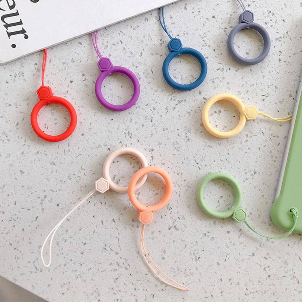 Cute phone strap Silicone Pendant Mobile Phone Straps Anti-lost Ring Lanyard Strap Holder for iPhone Huawei Phone USB Disk Keys