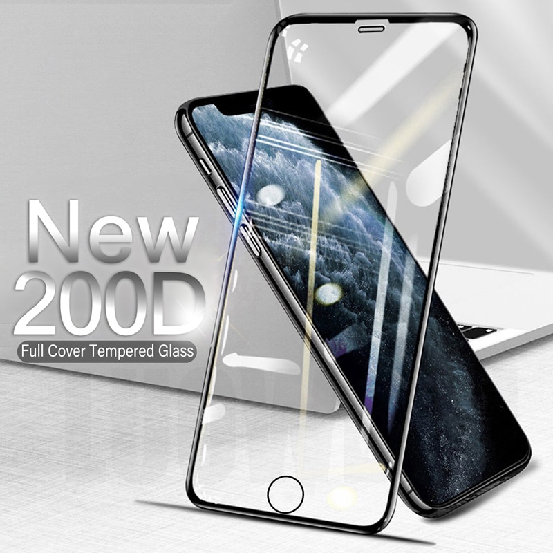 200D Curved Protective Glass For iphone 6 6S 7 8 Plus SE 20 Screen Protector on iphone X XR XS 11 12 Pro Max Tempered Glass case