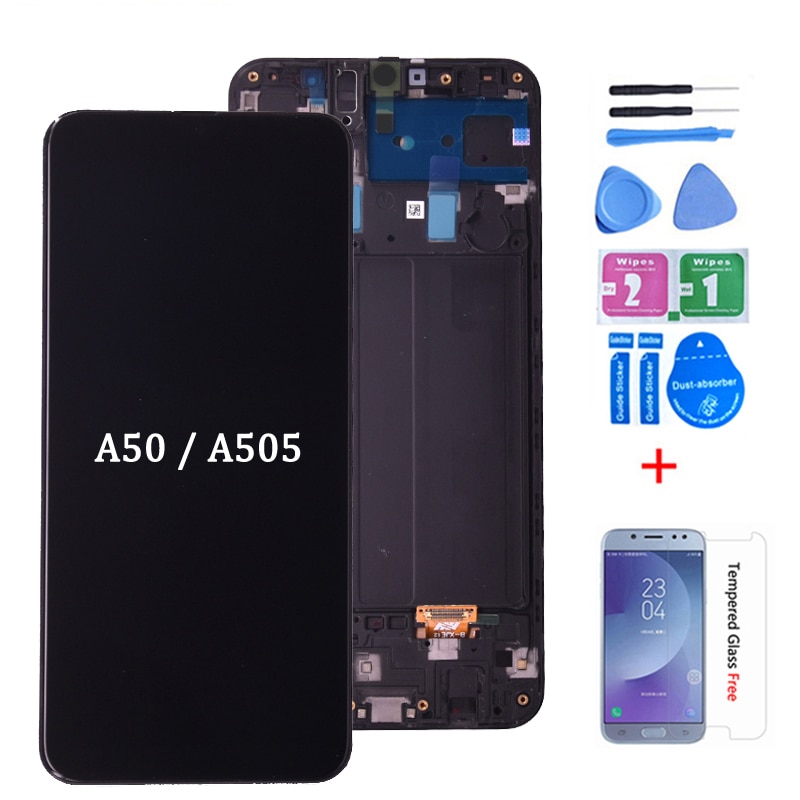 AAA Display For Samsung Galaxy A50 SM-A505FN/DS A505F/DS A505 LCD Touch Screen Digitizer With Frame For Samsung A50 lcd