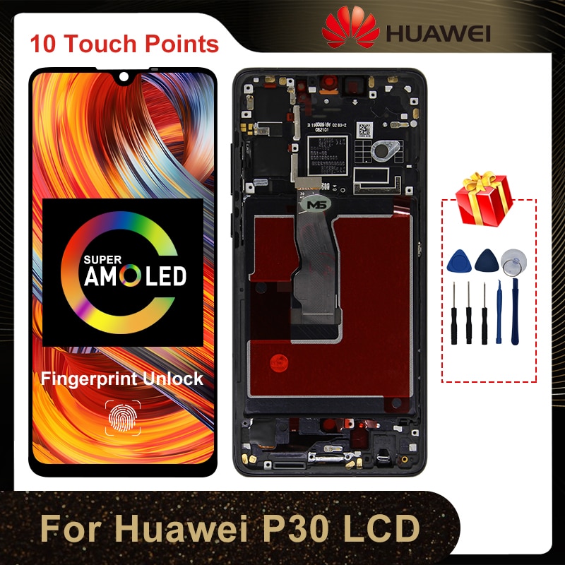 6.1" Super AMOLED For Huawei P30 LCD ELE-L29 ELE-L09 ELE-AL00 Display Touch Screen Digitizer Replacement Parts Fingerprint