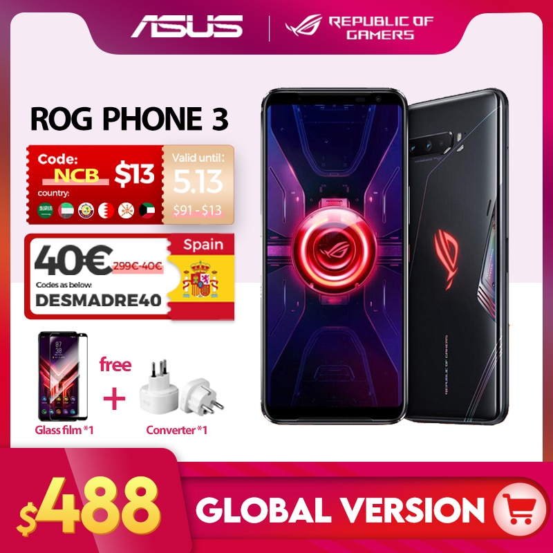 Original ASUS ROG Phone 3 Global Version ZS661KS 5G Smartphone Snapdragon 865Plus NFC Android Q OTA Update Gaming Phone ROG3