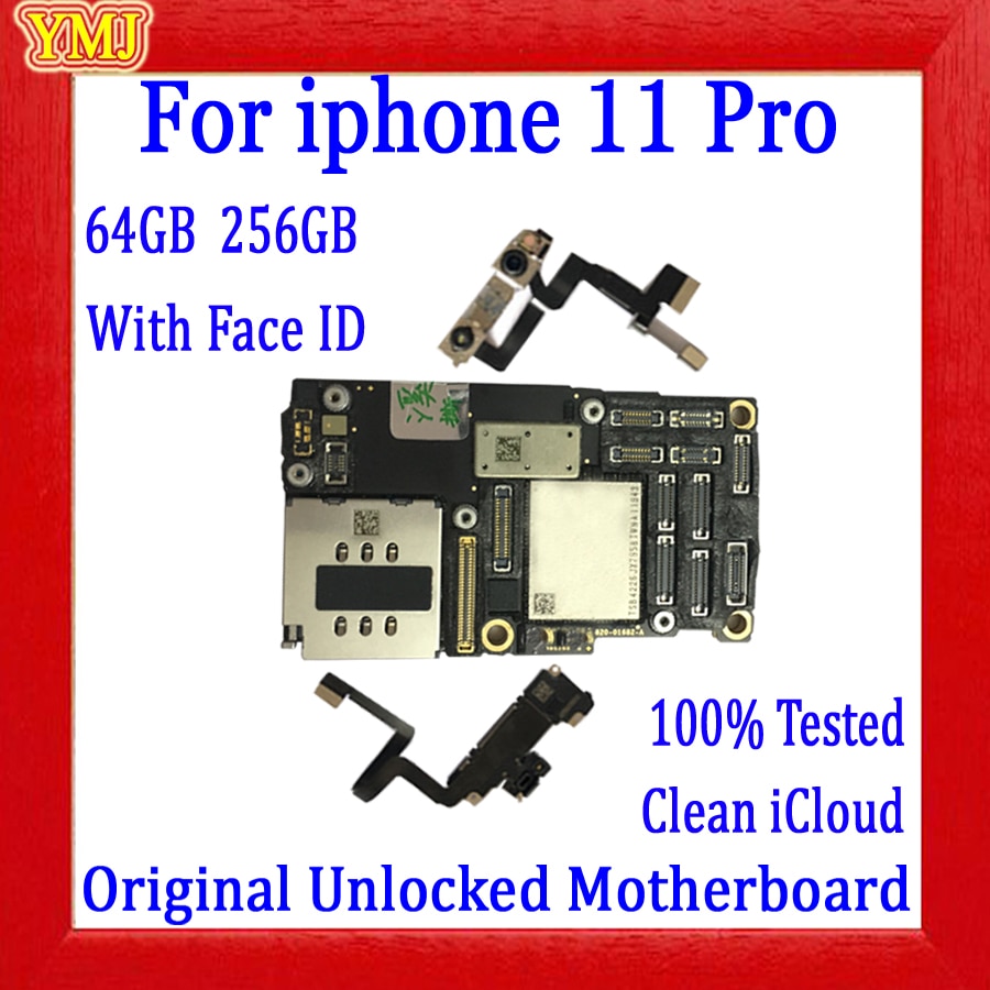 Factory Unlocked For iPhone 11Pro Motherboard With/No Face ID,100% Original Replace for iPhone 11 Pro Logic Board,Good working