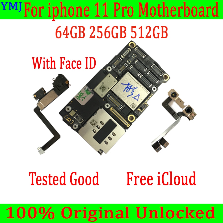 For iPhone 11 pro Motherboard Without /With Face ID Mainboard MB Original Unlocked For iPhone 11pro Logicboard Free icloud plate