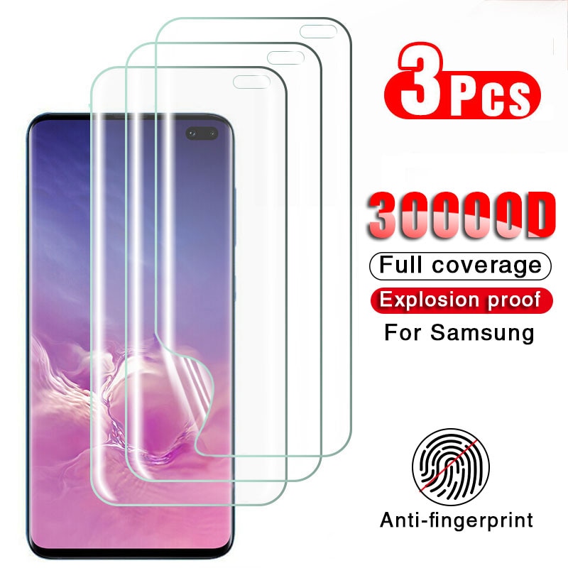 3Pcs Hydrogel Protective Film Screen Protector For Samsung Galaxy S8 S9 S10 S20 Plus Ultra Screen Protector For Note 8 9 10 Film