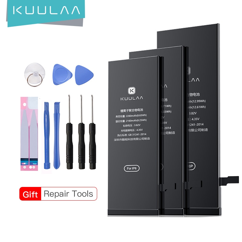 KUULAA Battery For iPhone 5S 6 6S 7 8 Plus X 6Plus 10 Original High Capacity Bateria Replacement Batterie For iPhone6 iPhone7