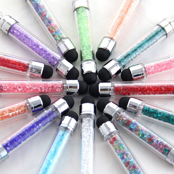 Wholesale - Luxury Diamond Crystal Touch Screen Capacitive Stylus Ball Bling Pen Pens For Cellphone Iphone PC Tablet iPad