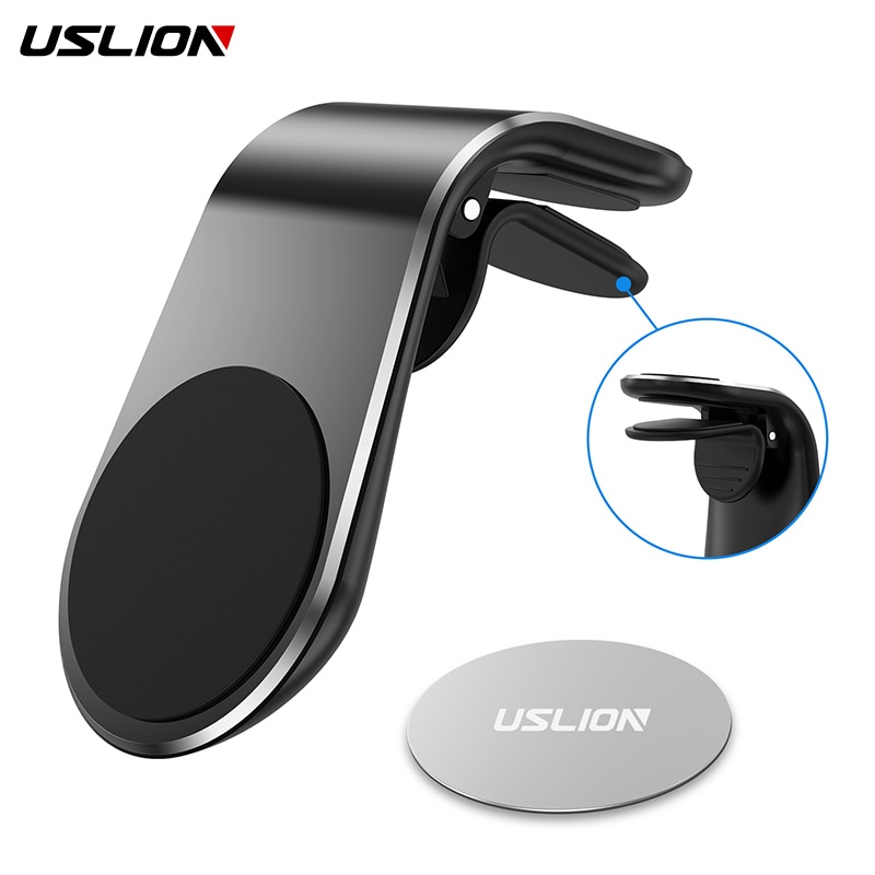 USLION Metal Magnetic Car Phone Holder For Phone In Car Mobile Support for iPhone Samsung Xiaomi 360 Air Magnet Stand in Car GPS