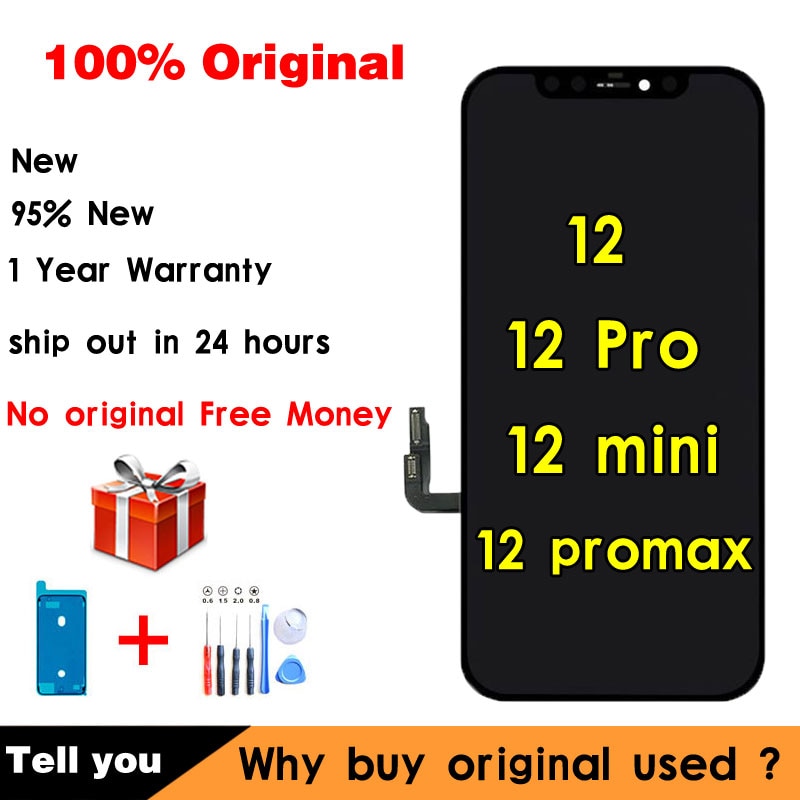 DHL Original Pantalla For iPhone 12 Pro Max Lcd Replacement Screen For Apple 12mini Display With 3D Digitizer Full Assembly