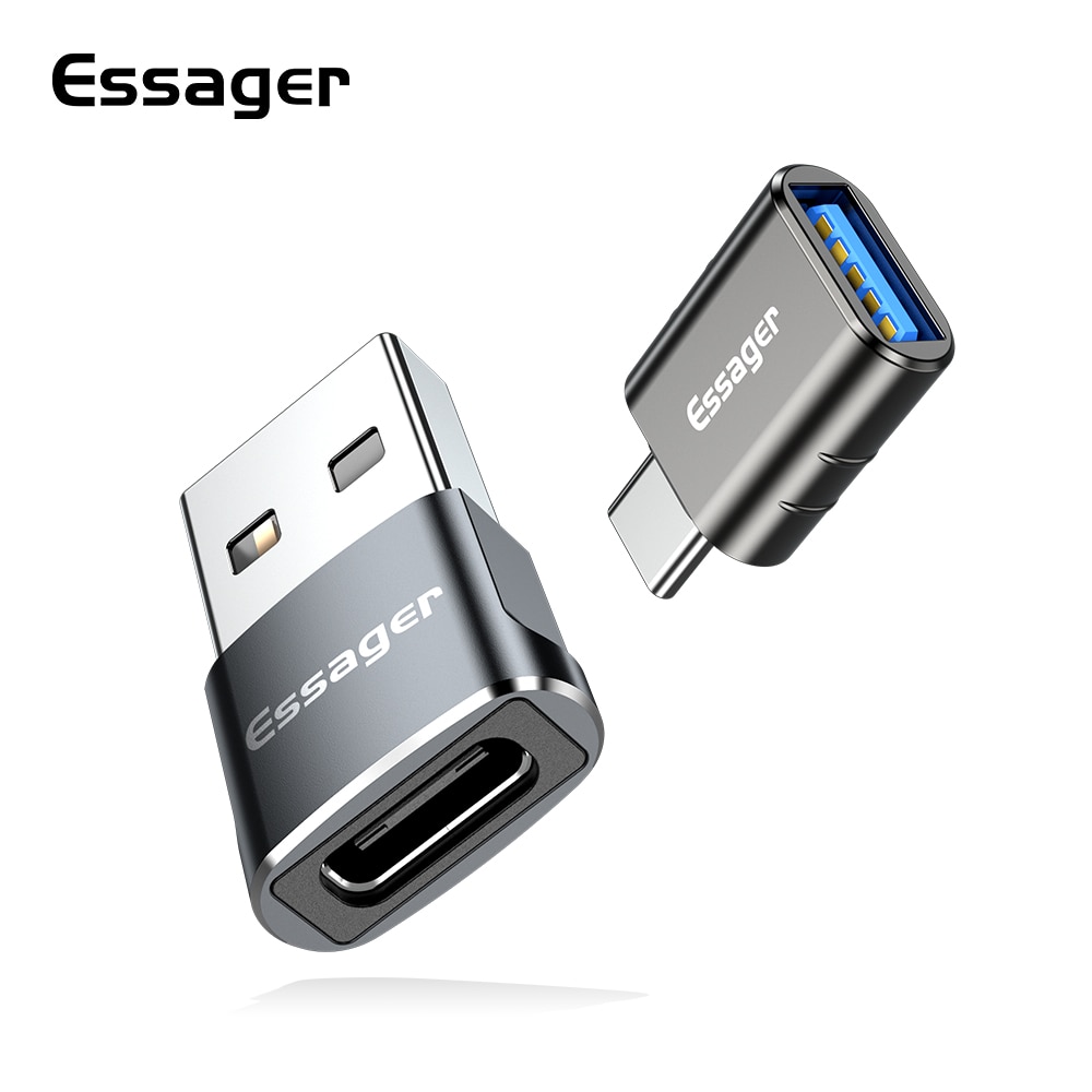 Essager USB 3.0 Type-C OTG Adapter Type C USB C Male To USB Female Converter For Macbook Xiaomi Samsung S20 USBC OTG Connector