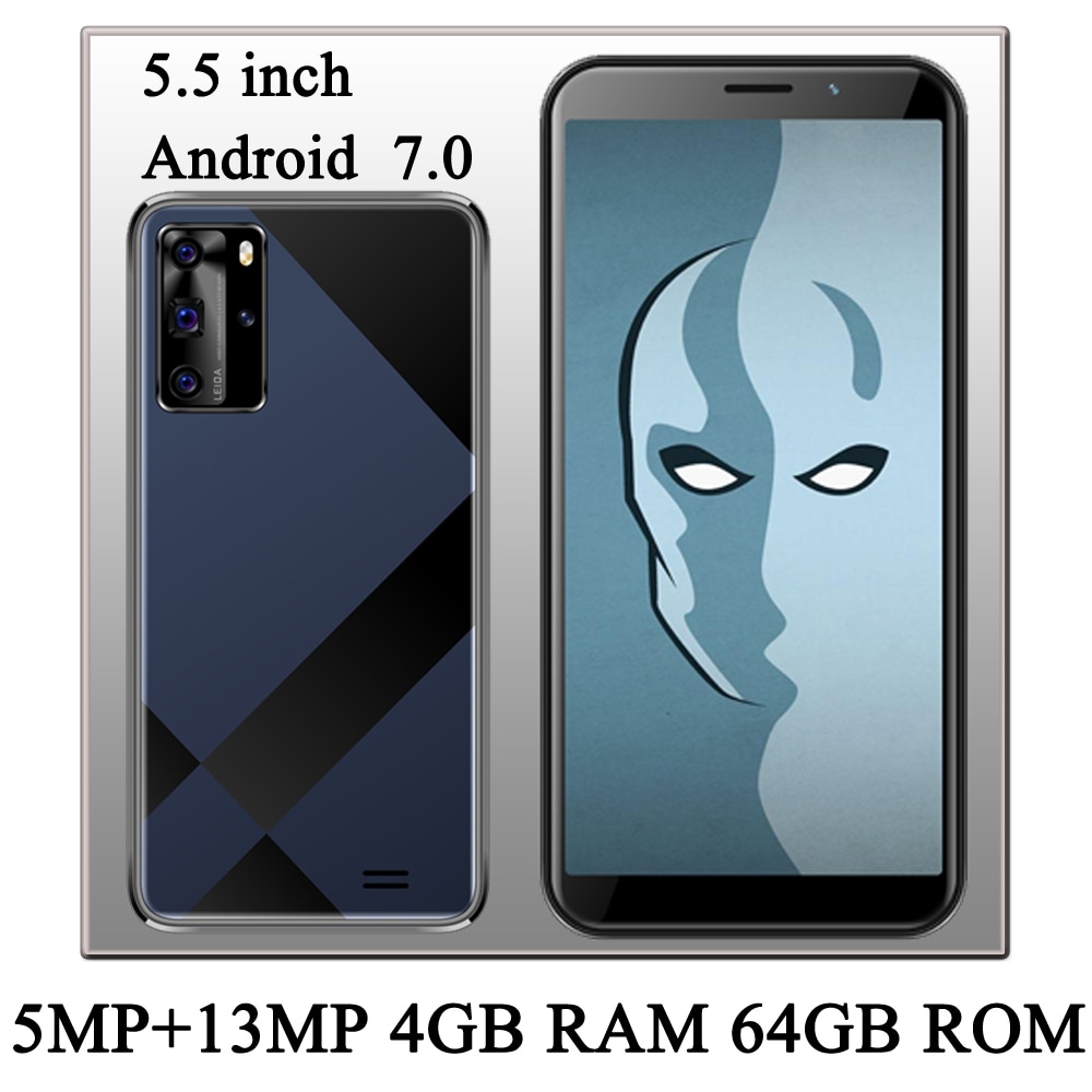 Unlocked 10i Android 7.0 Mobile Phones 5MP+13MP Face ID 5.5 inch 4G RAM 64G ROM Smartphones Wifi Front/Back Camera Global 4G LTE