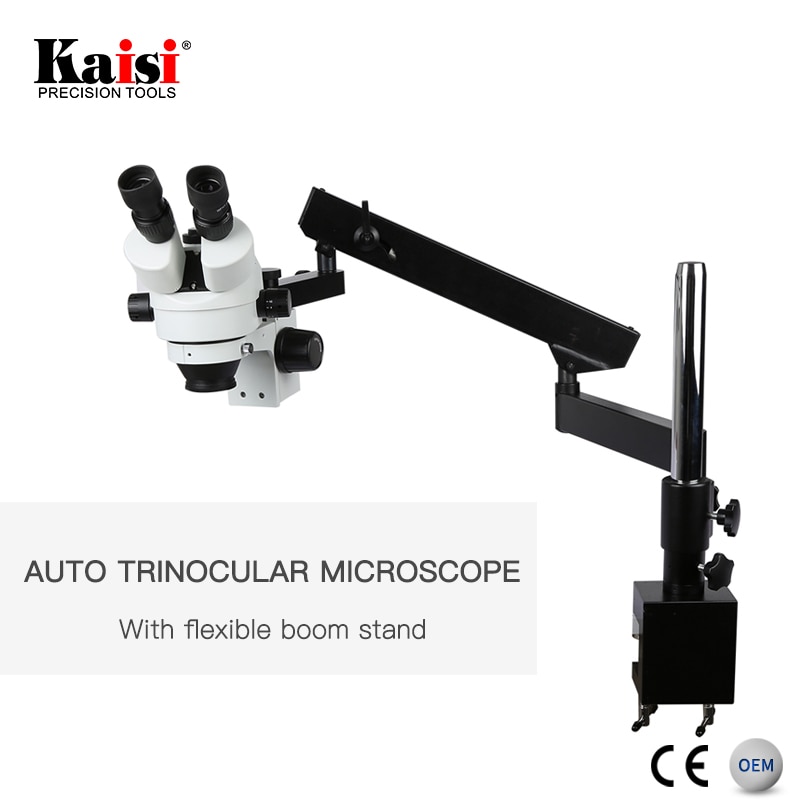 KAISI 37045A-FLB microscope 7X-45X Digital Zoom Electronic Repair Stereo Trinocular Microscope For Mobile Phone PCB Inspection