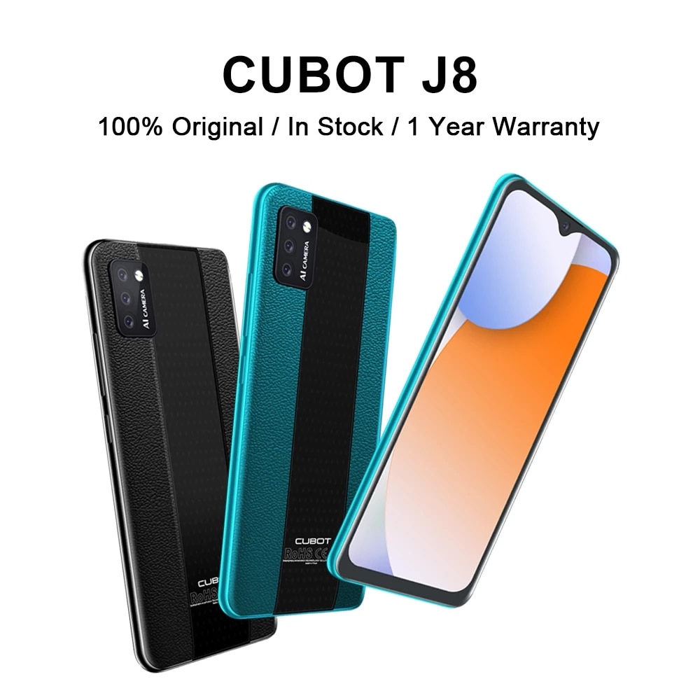 CUBOT J8 Mobile Phones 3100mAh Battery Rear Triple Camera Smartphone Android 10 Business Backup 5.5″ Small Cheap Cell Phone