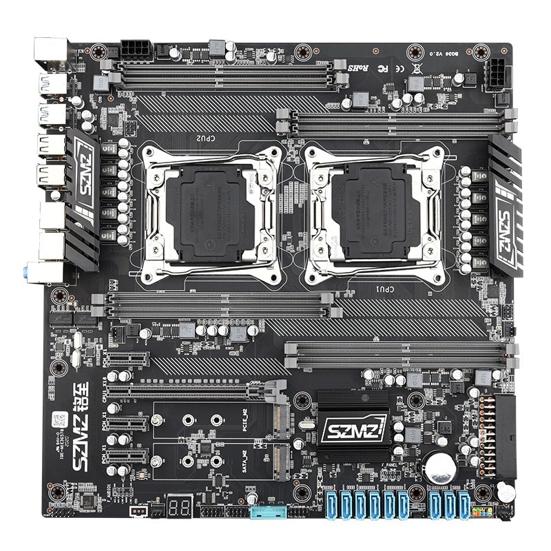 SZMZ X99 Dual-Channel Computer Motherboard Desktop Server Big Board DDR4 256GB Memory Support E5 2680 V3/V4 CPU Game