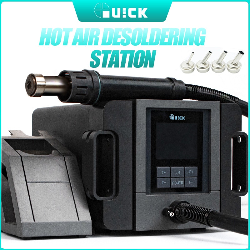 QUICK TR1300A Hot Air Gun 110V/220V 1300W Rework Station Heat Gun Nozzle 100 To 500 Temperature Adjustable Home