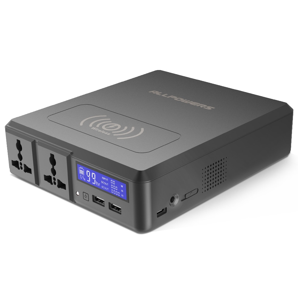 ALLPOWERS 100V 110V 220V 230V Power Bank 154Wh Portable Power Station AC DC USB Wireless Charging Multiple Battery LED Display.