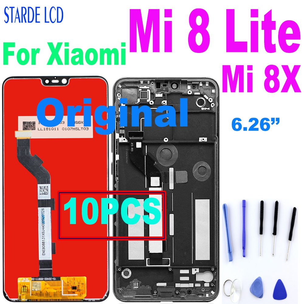 10PCS Original LCD For Xiaomi Mi 8 Lite LCD Display Touch Screen Digitizer Assembly With Frame For Xiaomi Mi8 Lite Mi 8X LCD