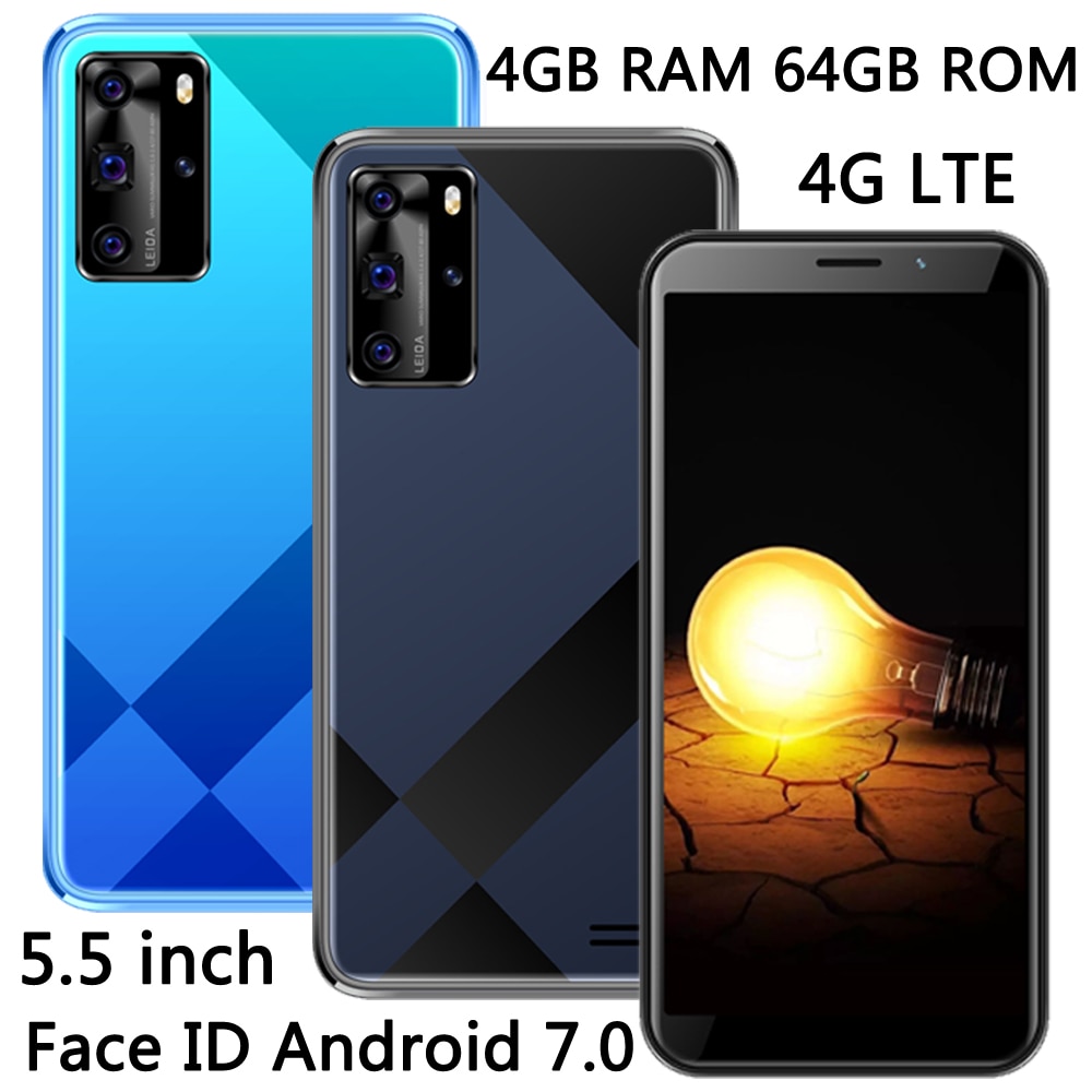 Android 7.0 7A 5MP+13MP Face ID 5.5 inch 4G RAM 64G ROM Unlocked Global Smartphones Wifi Mobile Phones Front/Back Camera 4G LTE