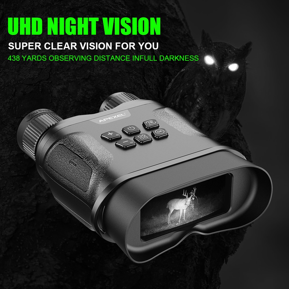APEXEL Night Vision Device Binoculars for Complete Darkness GlassOwl Infrared Night Vision Goggles for Hunting Searching Record