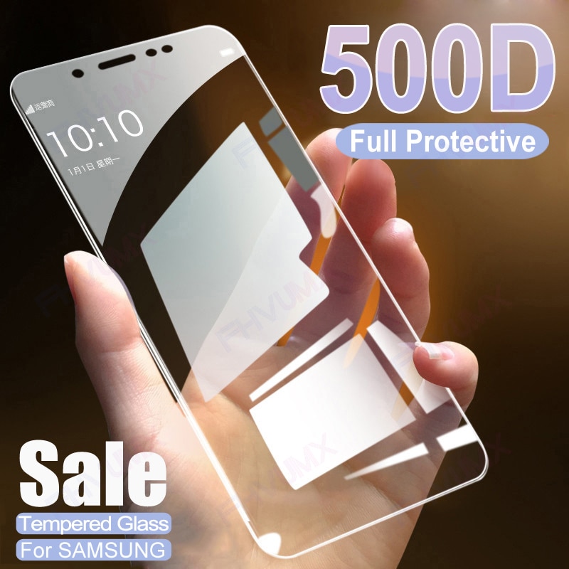 500D Full Protective Glass For Samsung Galaxy J4 J6 Plus j2 J3 J7 J8 2018 Screen Protector Film A6 A8 Plus A5 A7 A9 2018 Glass