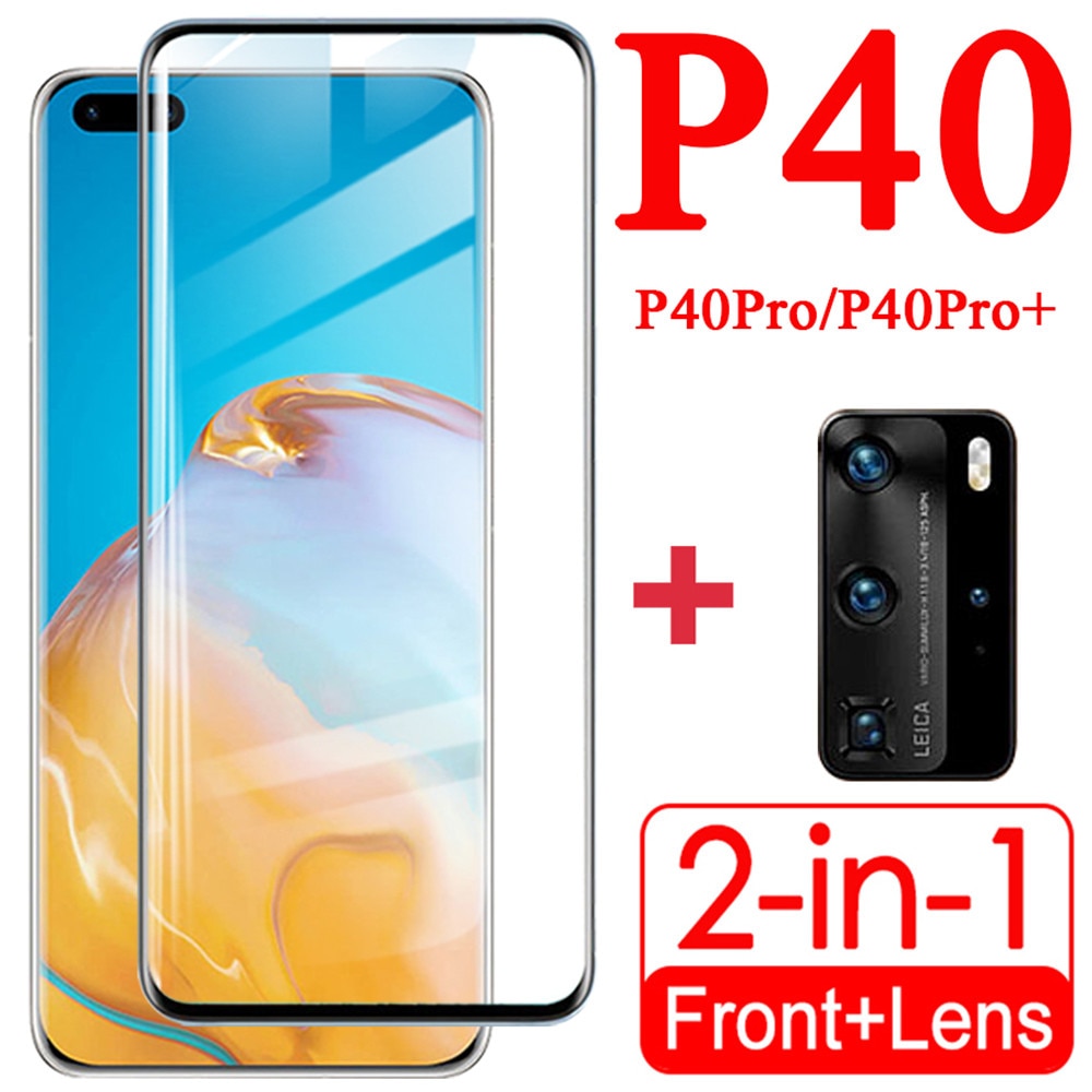 2 in 1 Screen Protector Full Protective Glass For Huawei P40 Pro lite Back Camera Lens film Tempered Glass On Huawei P40 Pro