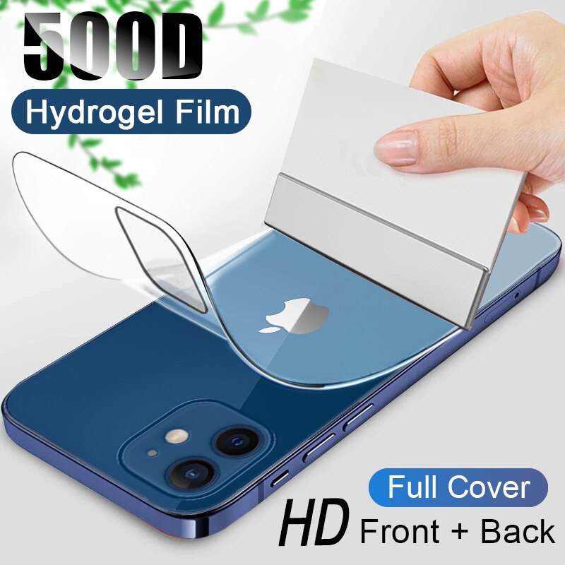 500D Full Cover Hydrogel film For iPhone 11 12 Pro MAX mini Screen Protector For iPhone 7 8 6s 6 Plus SE 2020 XR X XS Not Glass