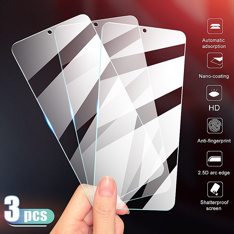 3Pcs Full Cover Tempered Glass on the For OnePlus 7 7T Screen Protector For OnePlus 6 6T 5 5T 3 3T 7 7T Protective Glass Film