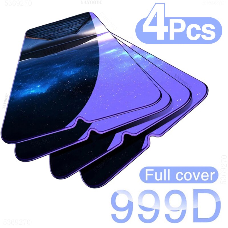 4PCS Full Cover Tempered Glass For Xiaomi Redmi Note 9 8 Pro 7 5 6 K20 9 Pro Max 8T Screen Protector For Redmi 8A 8 7 7A 9 Glass