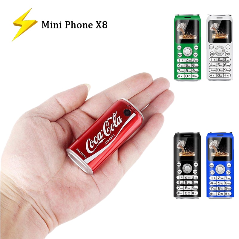 Mini Mobile Phones SATREND K8/X8 1.0 " Cola MP3 Bluetooth Dialer Call record Camera Dual SiM Cute Pocket Small Celulares