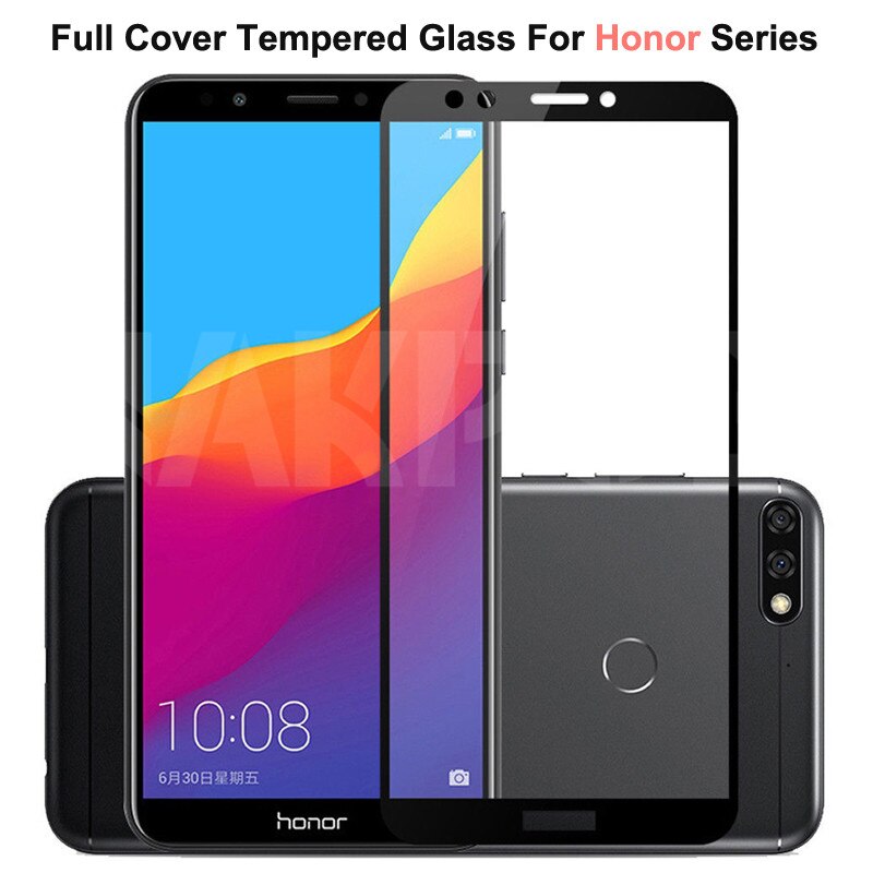 9D Protective Glass on the For Honor 7A 7C 7S 7X Tempered Screen Protector Glass Honor 8 Lite 9X 8X 8A 8C 8S Clear Glass Film