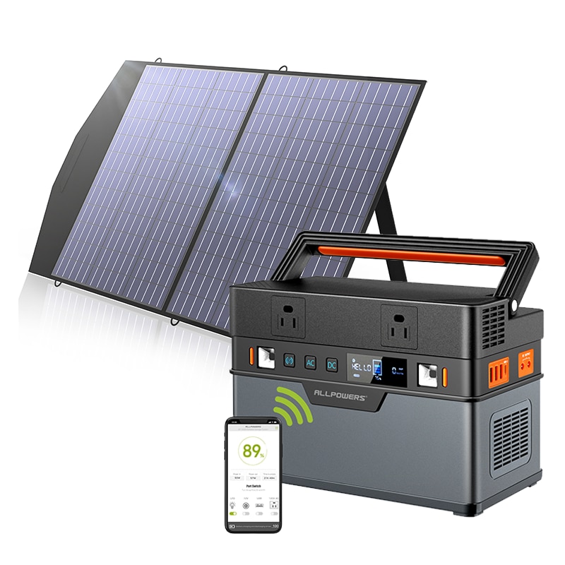 ALLPOWERS 110V Portable Power Station 372Wh/666WH Solar Generator With 18V100W Foldable Solar Panel Fit For Camping Laptops