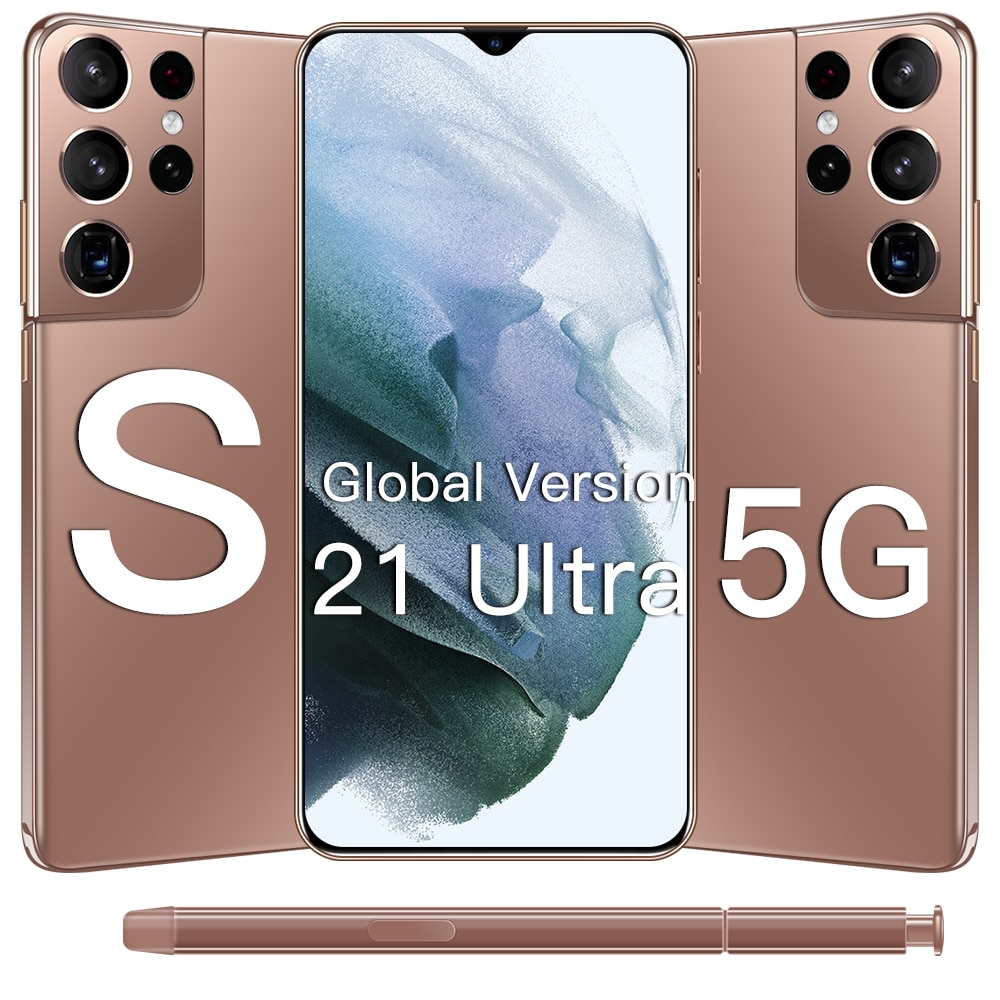 New Arrival S21Ultra 5G Smart Phone 2021 New 6.7 Inch 8+256GB Andriod 11 Mobile Phone With Stylus Qualcomm 888 Smartphones 5G