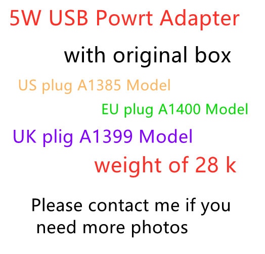 100pcs original quality 5W US/EU/UK/AU Plug USB Power Adapter Universal AC Wall Charger A1385 For Phone 5V2A