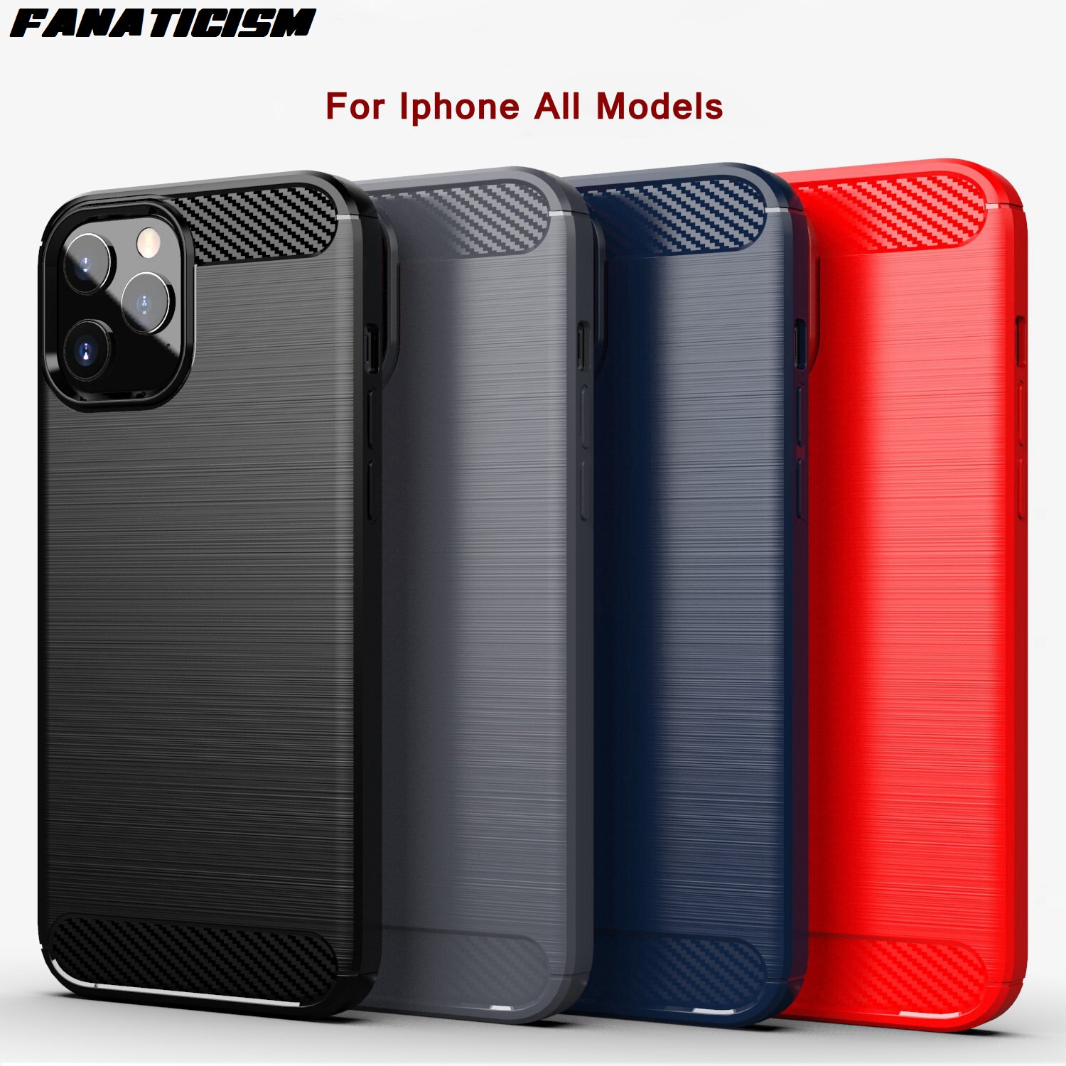 High Quality Carbon Fiber Brushed Soft TPU Back Cover Slim Armor Phone Cases For Iphone 12 12Pro 12Mini Iphone12 Pro Max Case