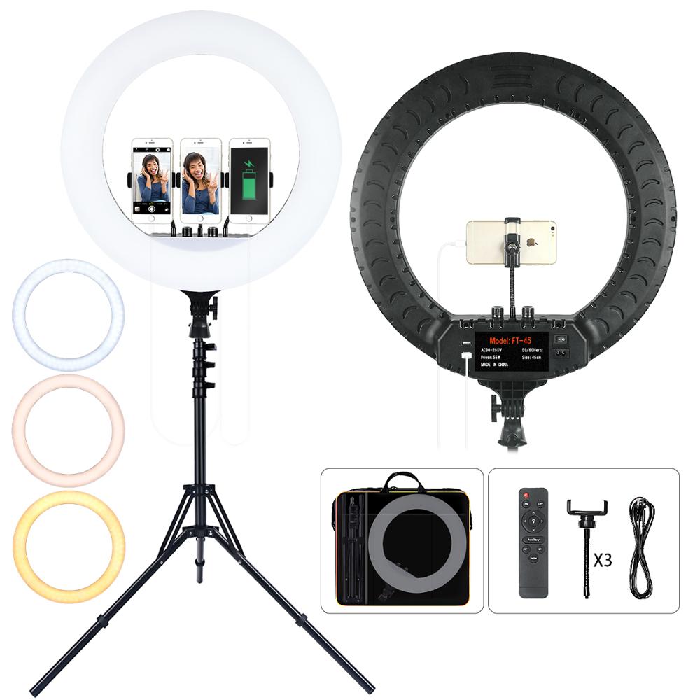 18 Inch Led Ring Light 2700 -6500K Photography Lighting Camera Phone RingLight Makeup Ring Lamp With Tripod And Remote