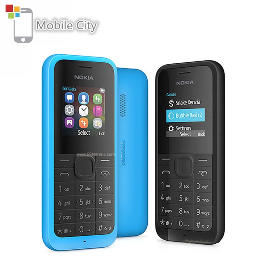 Unlocked NOKIA 105 Cell Phones Single&Dual Sim Cards 2G GSM FM Radio Used Mobile Phone
