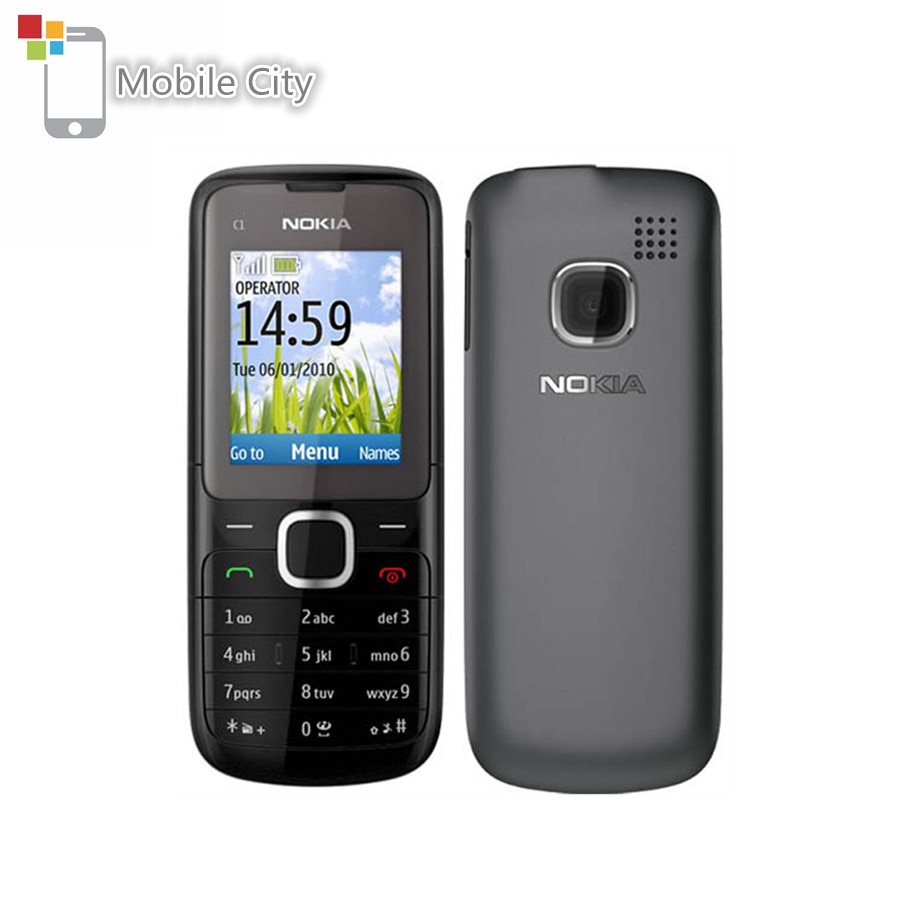 Unlocked Nokia C1-01 Refurbished Mobile 2G Support Multi-Language Used Cell phones